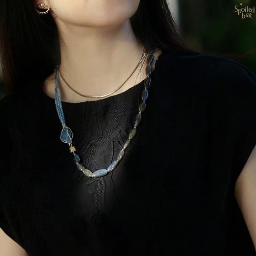 SpoiledBrat Jewelry不对称渐变蓝宝斜长石项链 商品图2