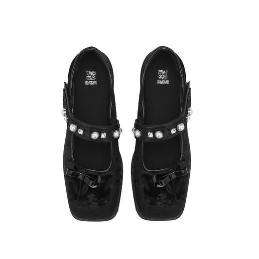 西村名物2024年秋季新款舒适平底珍珠饰扣玛丽珍浅口单鞋X24CE37751 商品图5