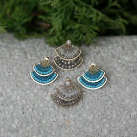 SpoiledBrat Jewelry扇形系列 | 绿松石 斜长石前后百搭叠戴耳钉