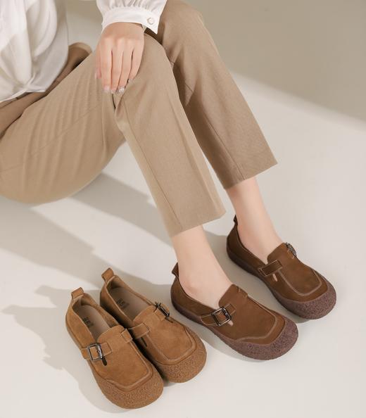 西村名物2024年秋季新款舒适平底轻便乐福鞋深口单鞋(可加绒）X24CM37981 商品图1