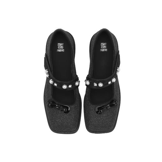 西村名物2024年秋季新款舒适平底珍珠饰扣玛丽珍浅口单鞋X24CE37751 商品图6