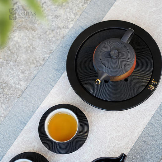 【样品特惠4折，无原包装仅1套，无货退款】陆宝高档彩釉茶具茶壶茶盘 宇宙星河环宇 家用客厅整套功夫茶具套装（1壶1海4杯） 商品图6