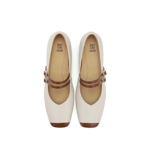 西村名物2024年秋季新款舒适平底系带玛丽珍浅口单鞋X24CE37731 商品图3