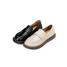 西村名物2024年秋季新款舒适平底轻便乐福鞋深口单鞋X24CM38151