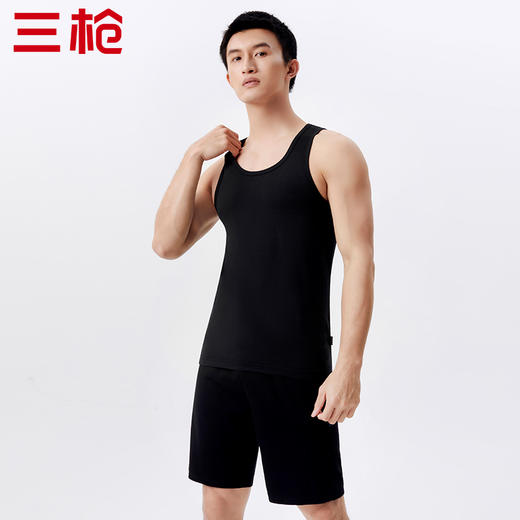 Threegun三枪 【舒肤弹力棉】男士打底背心-30819A011 商品图4