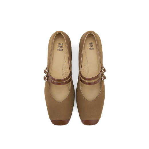 西村名物2024年秋季新款舒适平底系带玛丽珍浅口单鞋X24CE37731 商品图4