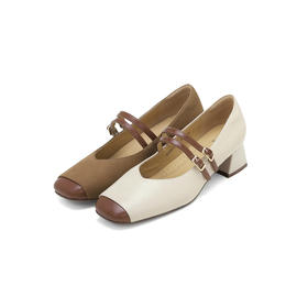 西村名物2024年秋季新款舒适平底系带玛丽珍浅口单鞋X24CE37731