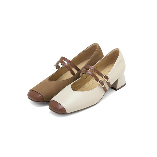 西村名物2024年秋季新款舒适平底系带玛丽珍浅口单鞋X24CE37731 商品图0