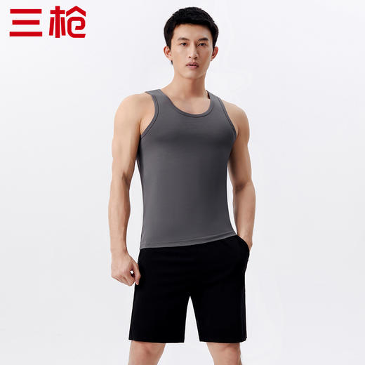 Threegun三枪 【舒肤弹力棉】男士打底背心-30819A011 商品图0
