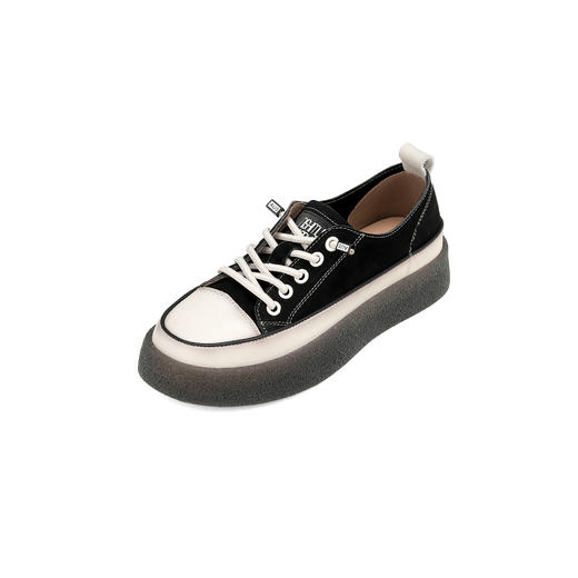 西村名物2024年秋季新款舒适平底系带乐福鞋深口单鞋X24CM38181 商品图3