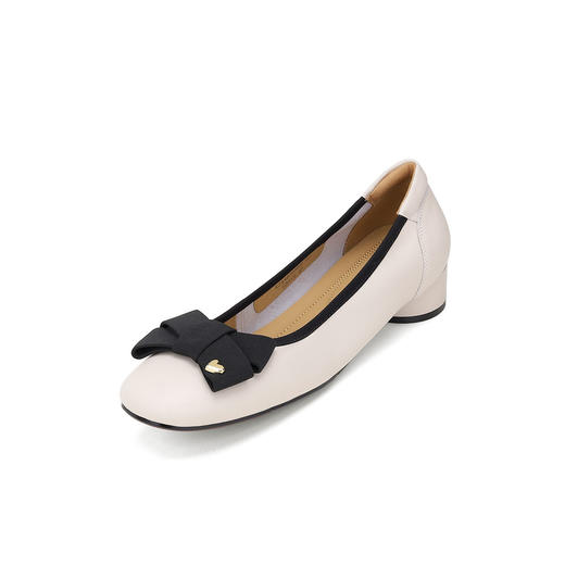 西村名物2024年秋季新款舒适平底蝴蝶结饰扣浅口单鞋X24AE36968 商品图3