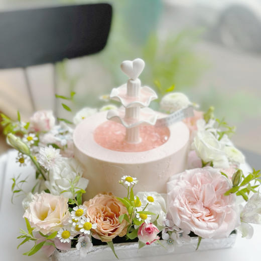 许愿池鲜花蛋糕，提前三天预定，🉑更改色系 商品图4