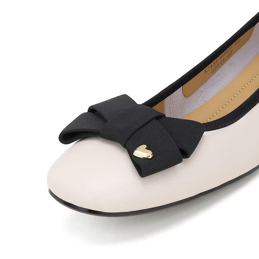 西村名物2024年秋季新款舒适平底蝴蝶结饰扣浅口单鞋X24AE36968 商品图7