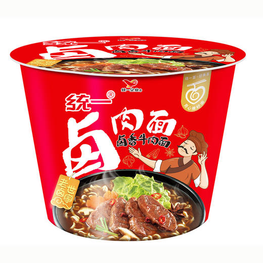 统一卤香红烧牛肉面方便面泡面桶装115g 商品图0