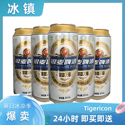青岛银麦冰镇常温啤酒 银麦天赐8°P 啤酒500ml*6瓶 商品图0