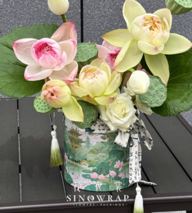 七夕新中式印花丝带鲜花花束绑带手工艺礼物装饰飘带书法