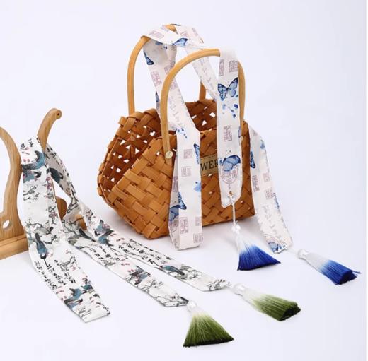 七夕新中式印花丝带鲜花花束绑带手工艺礼物装饰飘带书法 商品图2