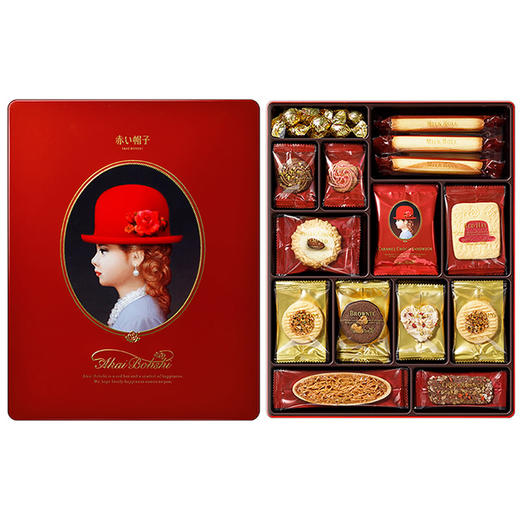红帽子巧克力糕点什锦饼干红色礼盒 商品图0