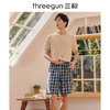 Threegun三枪 纯棉彩格男短裤机织布沙滩裤-50129B111 商品缩略图3