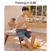 Threegun三枪 纯棉彩格男短裤机织布沙滩裤-50129B111 商品缩略图2