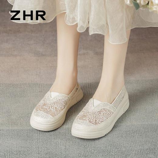 ZHR则则厚底渔夫鞋女2024夏季新款网纱透气女鞋一脚蹬软底单鞋女 商品图9