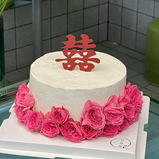 （可定制无蔗糖）鲜花订婚蛋糕 / 简约的高级感，动物奶油制作，还可定制无蔗糖 商品图1