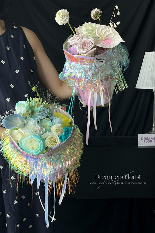 七夕情人节鲜花花束包花纸水母幻彩膜防水 商品图6