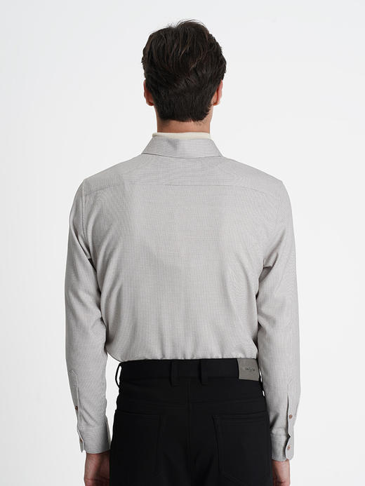 callisto卡其色聚酯纤维混纺长袖衬衫 商品图4