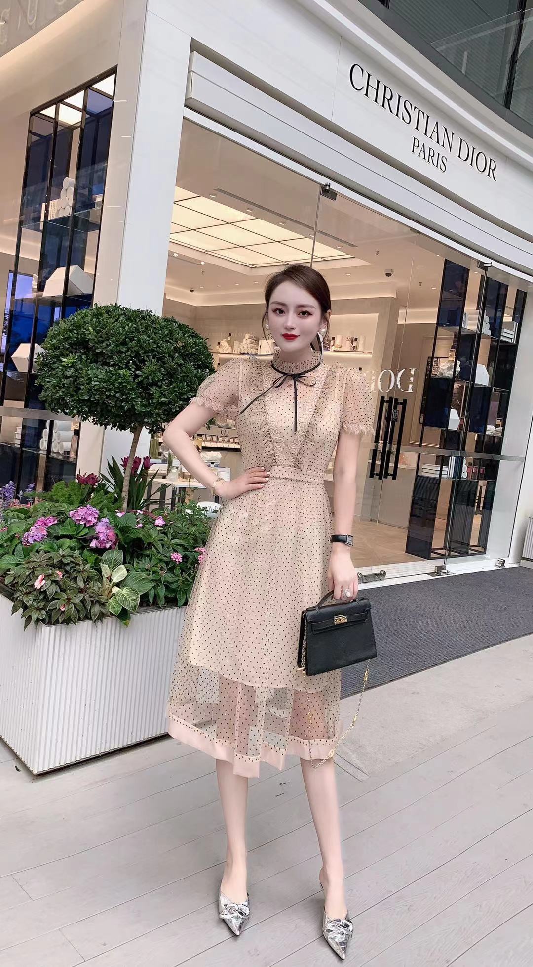 2s4737 密合色,蓝灰色连衣裙