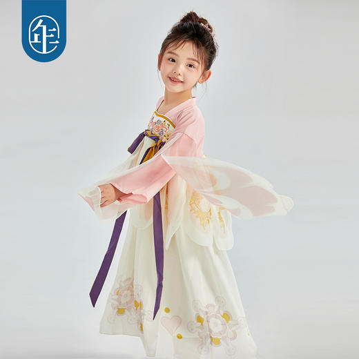 年衣飞羽广袖女童汉服春秋款儿童改良唐装襦裙原创古装演出服仙飞羽广袖襦裙 商品图2