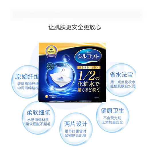 日本Unicharm尤妮佳1/2省水化妆棉40枚/112253  省水一盒多用 商品图2