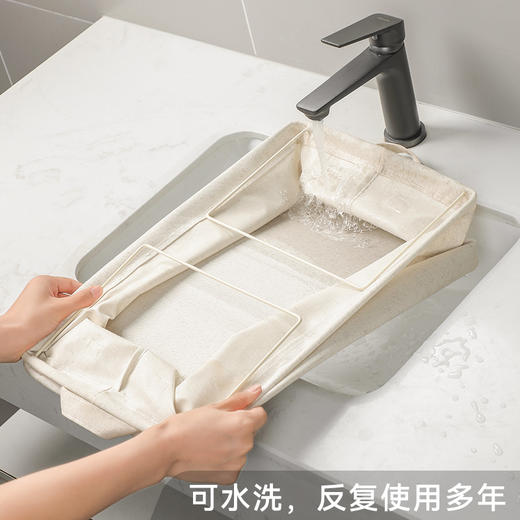 天山棉麻收纳盒家用布艺收纳神器衣服裤子手提收纳筐 商品图3