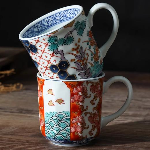 美浓烧日式古伊万马克杯两杯套装美浓烧古伊万五杯茶具 陶瓷杯子情侣个性手绘创意家用大容量350ml 商品图1