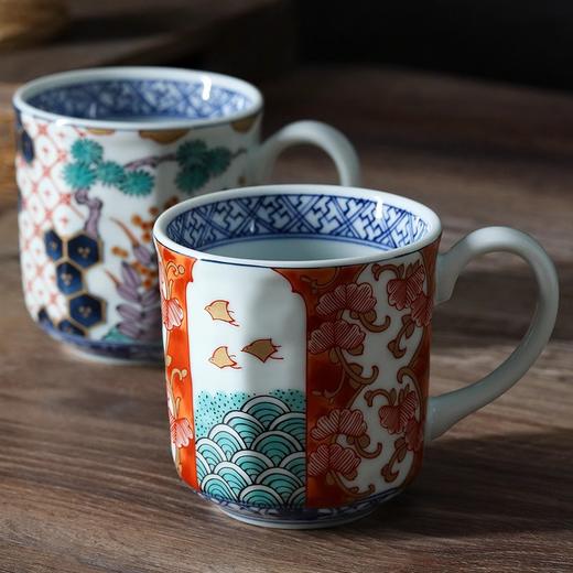 美浓烧日式古伊万马克杯两杯套装美浓烧古伊万五杯茶具 陶瓷杯子情侣个性手绘创意家用大容量350ml 商品图0