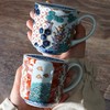 美浓烧日式古伊万马克杯两杯套装美浓烧古伊万五杯茶具 陶瓷杯子情侣个性手绘创意家用大容量350ml 商品缩略图4