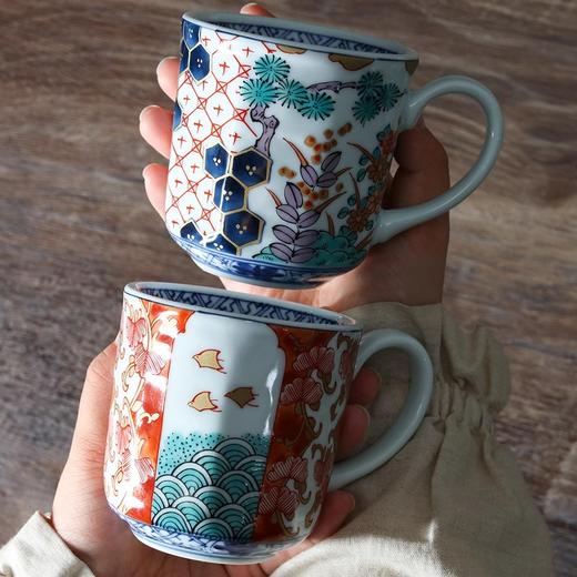 美浓烧日式古伊万马克杯两杯套装美浓烧古伊万五杯茶具 陶瓷杯子情侣个性手绘创意家用大容量350ml 商品图4