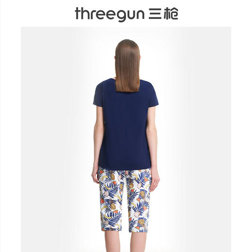 Threegun三枪 【舒肤棉】圆领短袖中裤女士家居套家居服-81708D911 商品图7
