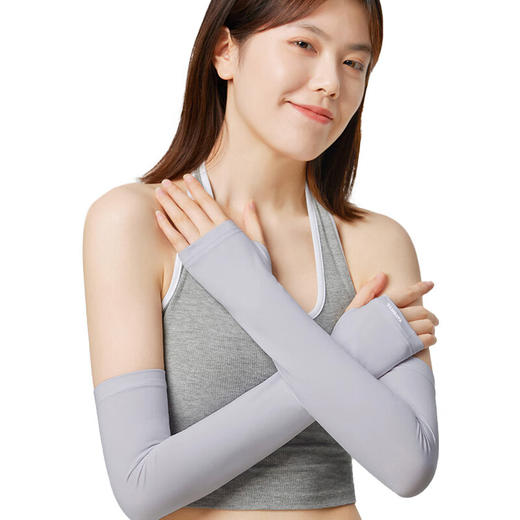 【清凉购特价129任选4个】多样屋防紫外线遮阳冰丝护手冰袖/轻烟灰 商品图0