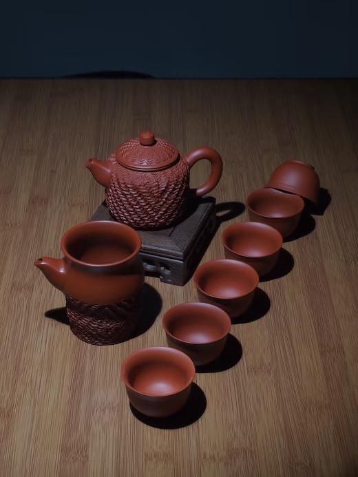 玄雕窑菠萝冰烟开运壶套装福禄套装竹报平安套装（一壶四杯） 商品图4