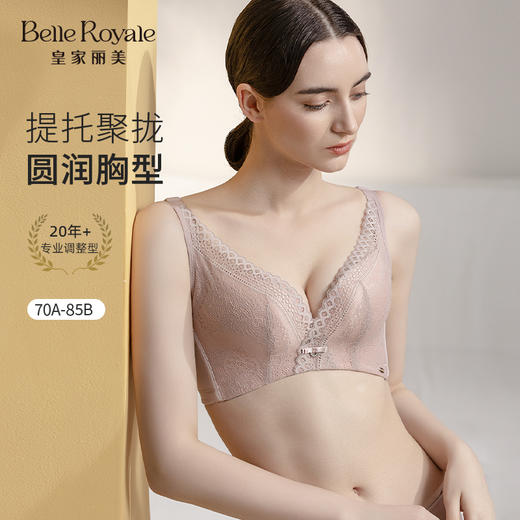 皇家丽美内衣女小胸聚拢无钢圈调整型收副乳上托内衣性感蕾丝加宽肩带美背文胸WWJ021-3 商品图0