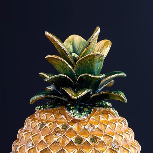 【样品特惠4.5折，仅1个无原包装，无货退款】罗比罗丹创意菠萝储物罐摆件珐琅彩工艺礼品可做首饰盒收纳小果罐（幸福甜蜜） 商品图4