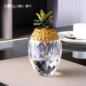 【样品特惠4.5折，仅1个无原包装，无货退款】罗比罗丹创意菠萝储物罐摆件珐琅彩工艺礼品可做首饰盒收纳小果罐（幸福甜蜜）