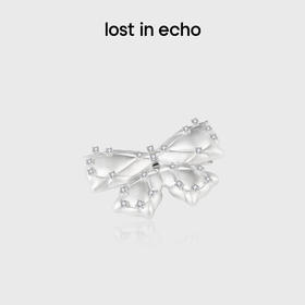 [福利价]lost in echo2024秋季新款高级银色膨胀蝴蝶结侧边发夹头饰发卡女