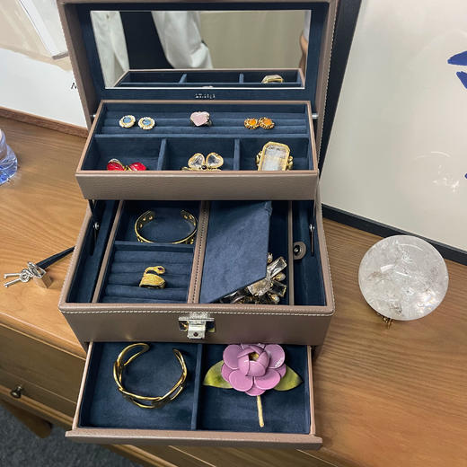 北京仓｜LE TANNEUR-MEDIUM AUTOMATIC-中号 自动开启 珠宝盒（灰褐色）［法国设计师］ 商品图9