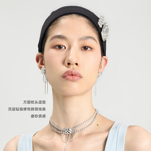 [福利价]lost in echo2024秋季新款膨胀枕头银色蝴蝶结流苏chocker项链女 商品图2