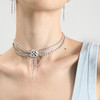 [福利价]lost in echo2024秋季新款膨胀枕头银色蝴蝶结流苏chocker项链女 商品缩略图1