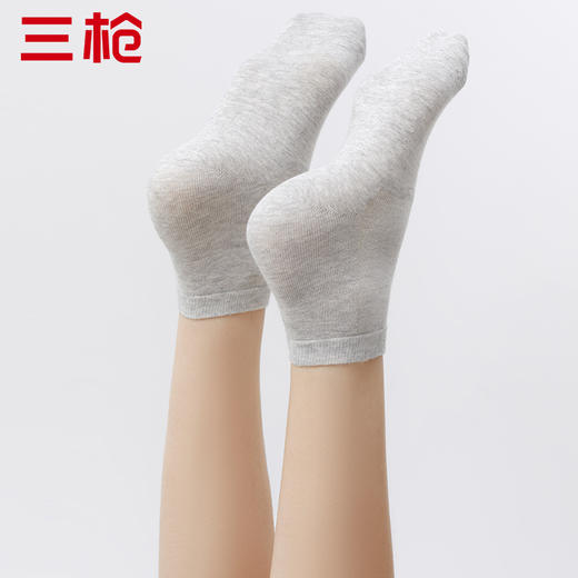 Threegun三枪 透气直角中筒女袜(1双装)-91252Z031 商品图5