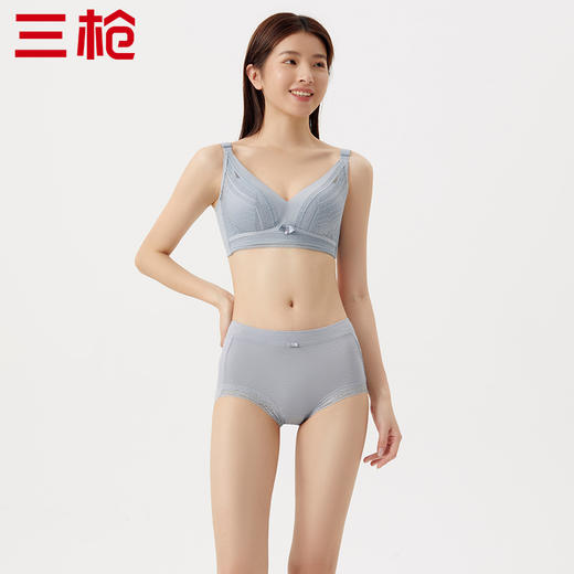 Threegun三枪 【肌理棉】中腰女士三角内裤（1条装）-40966B011 商品图3