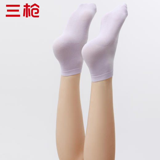 Threegun三枪 透气直角中筒女袜(1双装)-91252Z031 商品图8