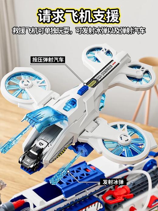 小演员多功能救援消防车飞机声光喷水弹射竞速轨道男童礼物小演员 商品图6